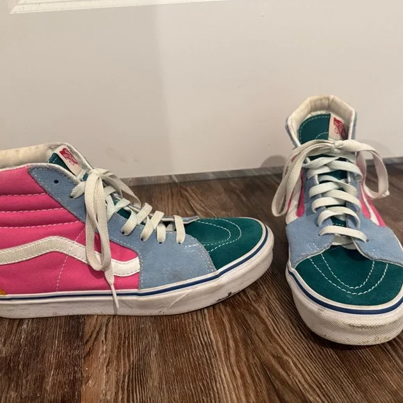 Vans Multicolor High-Top Sneakers - Pink, Blue, Green, Yellow - Picture 4 of 4